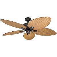 Honeywell Palm Island 50505-01 52-inch Tropical Ceiling Fan  Five Palm Leaf Blades  Indoor/Outdoor  Damp Rated  Sandstone - B07DK314DR